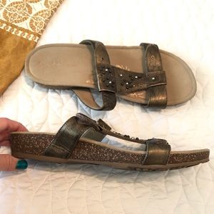 Aetrex Metallic Bronze Sandals